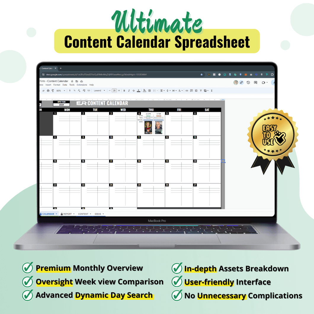 Social Media Content Calendar Spreadsheet